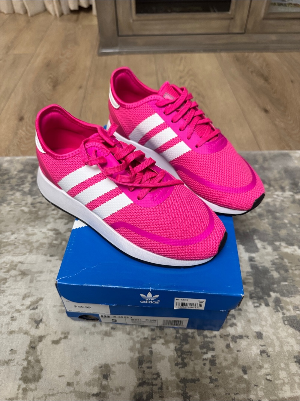 adidas Women’s Athletic Sneakers in Hot Pink & White